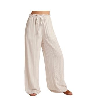 Bella Dahl Ruffle Waist Wide Leg - Natural