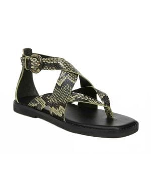 Vince Morris Boho Chic Leather Strappy Sandals - Black