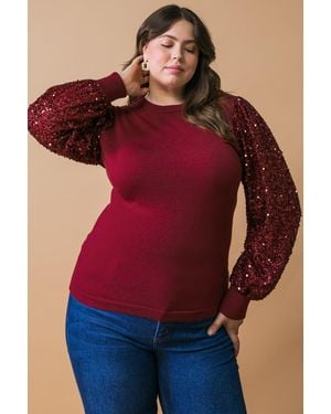 TRUEDAMES Feeling The Fun Sweater Top - Red