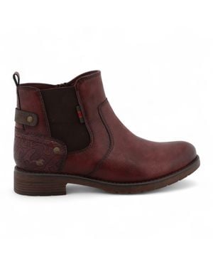 Mustang Burgundy Chelsea Ankle Boots - Brown
