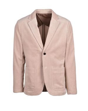 SELECTED Rounded Velvet-Finished Jacket With Button Closure - Pink