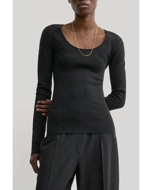 TOTEME Compact Knit Top - Black
