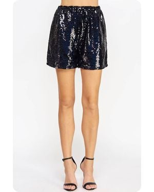 Strut & Bolt Full Sequin Shorts - Blue