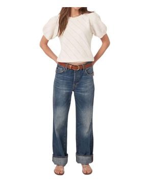 Repeat Cashmere Short Sleeve Cashmere Sweater - Blue