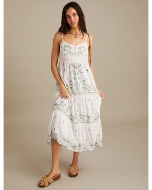 Lucky Brand Embroidered Floral Maxi Dress - Natural