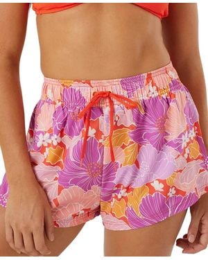 Roxy Bell Bottom Blooms No Bad Waves Boardshorts Lilac Dsgl1416 - Pink