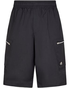 Moose Knuckles Relaxed Fit Cargo Shorts With Zippered Pockets - Blue
