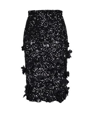 N°21 Polyester Sequin Pencil Skirt - Black