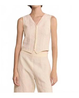 Cortana Costa Linen Vest - Natural