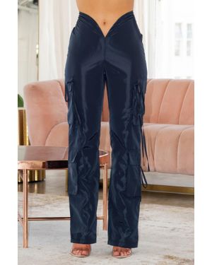 TRUEDAMES V Cut Cargo Pants - Blue