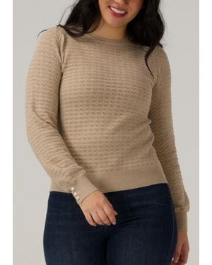 The Normal Brand Olivia Pointelle Crew Sweater - Natural
