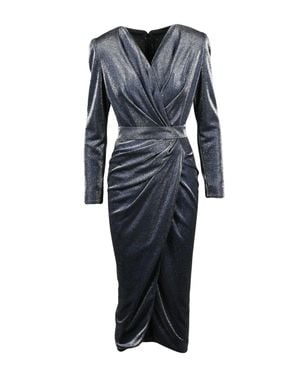 Rhea Costa Polyamide Ruched Wrap Long Dress - Blue