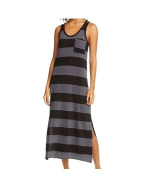 ATM Stripe Sleeveless Maxi Dress - Black
