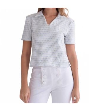 Never A Wallflower Knit Pop Over Short Sleeve Top - White