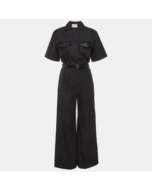 Nanushka Fabienne Cotton Wide Leg Jumpsuit - Black