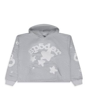 Sp5der Beluga Crop Hoodie - Gray