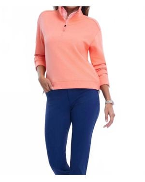 IBKUL Waffle Knit 1/4 Zip Pullover Sweatshirt - Blue