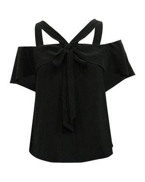 Temperley London Cold Shoulder Top - Black