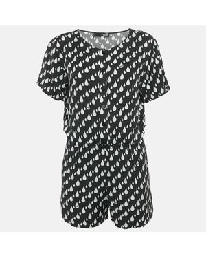Love Moschino Drop Print Short Sleeved Playsuit - Black