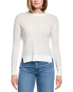 Hannah Rose Alessia Seed Stich Linen-Blend Sweater - White