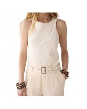 Summum Embellished Tank Top - Natural
