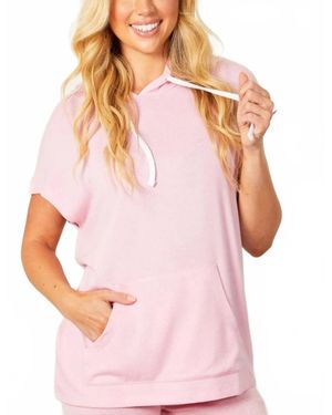 French Kyss Hooded Tunic Top - Pink