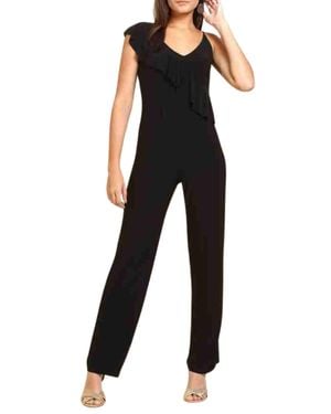 Bebe Ruffle Detail Jumpsuit - Black