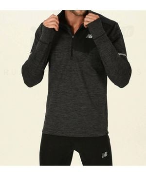 New Balance Heat Long Sleeve Quarter 1/2 Zip Top - Black