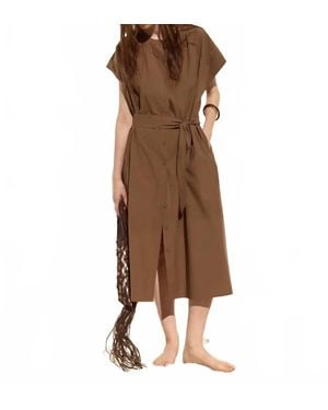 DELUC Cancela Midi Dress - Brown