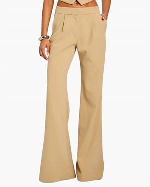 Sans Faff Pin Tuck Palazzo Pants - Natural