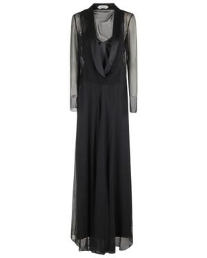 Alberta Ferretti Flowing Silk Maxi Dress - Black