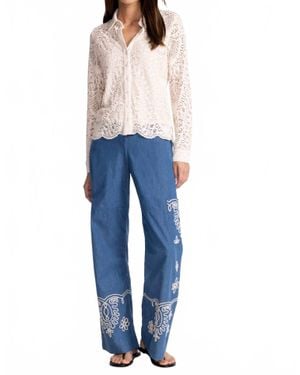 Johnny Was Soutache Cargo Pant - Blue