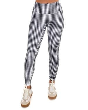 Kimberly C Gingham Glow High Rise Leggings - Blue