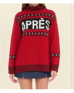 Moon River Après Mockneck Pullover - Red