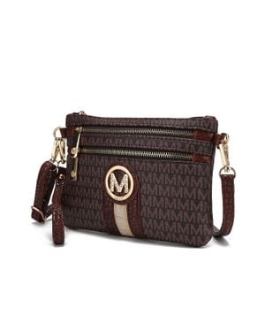 MKF Collection by Mia K Tarren Crossbody Bag Signature Shoulder Bag Wristlet Bag Purse By Mia K - Brown