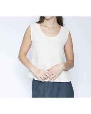 Alembika Button Back Tank Top - White