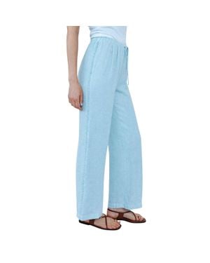 Bella Dahl Beach Pant With Lattice Stripe - Blue