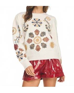 Strut & Bolt Floral Embroidered Sweater