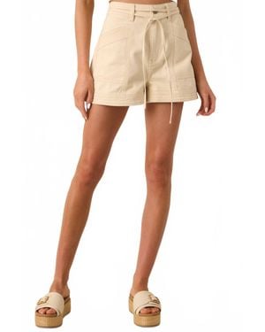 MINKPINK Codi Panel Denim Shorts - Natural