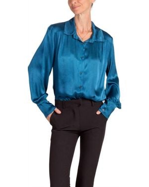 Gigi Moda Gia Satin Top - Blue