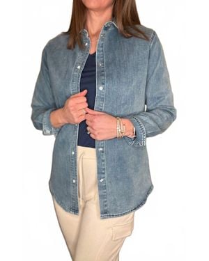 YEST Robin Denim Polo Shirt - Blue