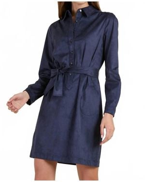 tyler boe Ziva Faux Suede Shirtdress - Blue