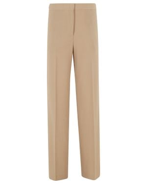 Semicouture Lolita Straight-Leg Wool-Blend Formal Pants - Natural