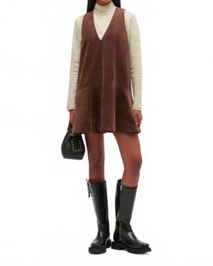 Ganni Corduroy Mini Dress - Brown