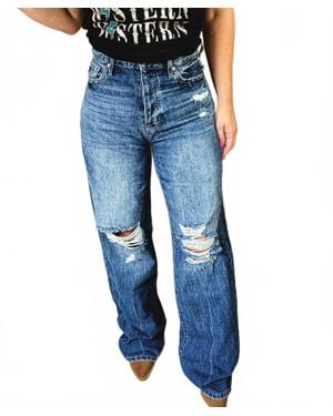 Pistola Gentry Wide Leg Flare Jean - Blue