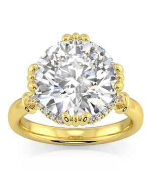 Pompeii3 Certifed 5 1/2Ct Round Diamond Engagement Ring 14K Lab Grown - Pink