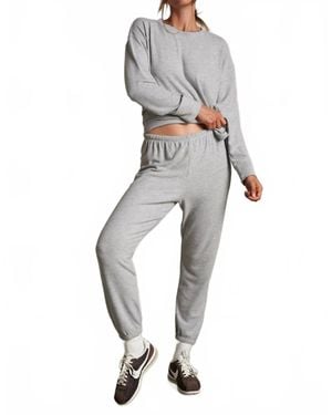 PERFECTWHITETEE Selma Brushed Sweater Jersey Pullover - Gray
