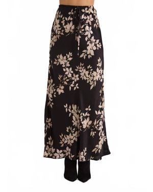 Bella Dahl Bias Maxi Skirt With Tie - Black
