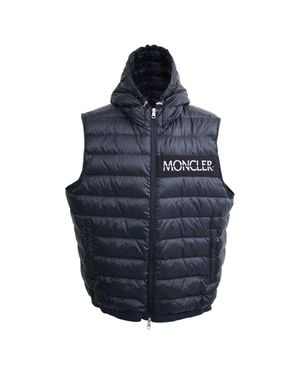 Moncler Laruns Down Logo-Print Gilet - Blue