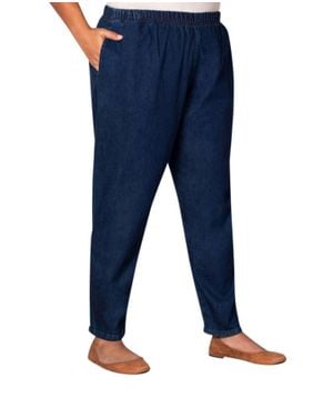 On The Plus Side Plus Size Tailored Petite Denim Jeans - Blue